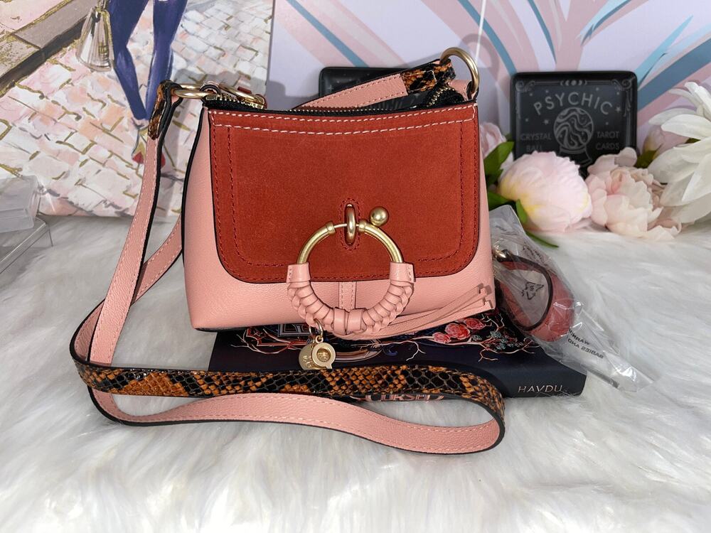 See by Chloé Mini Leather & Suede Crossbody Bag FADED RED One Size